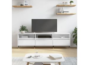 8720845874896 - Bonnevie - TV-SchrankTV-Möbel Hochglanz-Weiß 150x30x445 cm Holzwerkstoff vidaXL