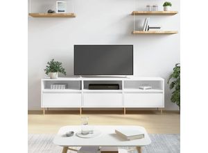 8720845874957 - Bonnevie - TV-SchrankTV-Möbel Weiß 150x30x445 cm Holzwerkstoff vidaXL