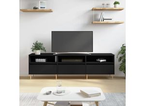 8720845874964 - Bonnevie - TV-SchrankTV-Möbel Schwarz 150x30x445 cm Holzwerkstoff vidaXL