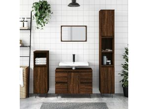 8720845876708 - Bonnevie - BadschrankBadezimmerschrank Braun Eichen-Optik 80x33x60 cm Holzwerkstoff vidaXL 8720845876708 - Bonnevie - BadschrankBadezimmerschrank Braun Eichen-Optik 80x33x60 cm Holzwerkstoff vidaXL