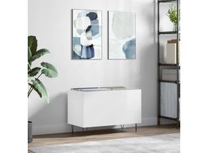 8720845877378 - Bonnevie - KommodePlattenschrank Hochglanz-Weiß 745x38x48 cm Holzwerkstoff vidaXL