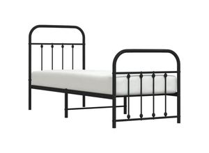8720845881290 - BettgestellSchlafzimmerbett mit Kopf- und Fußteil Metall Schwarz 75x190 cm vidaXL 8720845881290 - BettgestellSchlafzimmerbett mit Kopf- und Fußteil Metall Schwarz 75x190 cm vidaXL