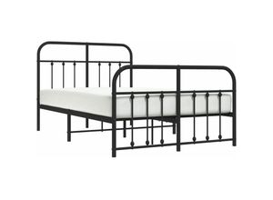 8720845881368 - BettgestellSchlafzimmerbett mit Kopf- und Fußteil Metall Schwarz 120x190 cm vidaXL