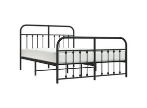 8720845881399 - BettgestellSchlafzimmerbett mit Kopf- und Fußteil Metall Schwarz 140x190 cm vidaXL