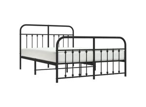 8720845881405 - BettgestellSchlafzimmerbett mit Kopf- und Fußteil Metall Schwarz 140x200 cm vidaXL