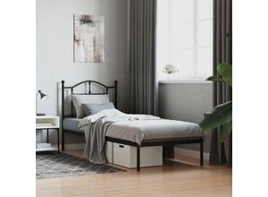 8720845882112 - Bonnevie - BettgestellSchlafzimmerbett mit Kopfteil Metall Schwarz 90x190 cm vidaXL