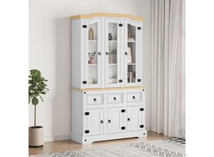 8720845885205 - Bonnevie - HighboardKommode Corona 112x43x196 cm Massivholz Mexikanische Kiefer vidaXL