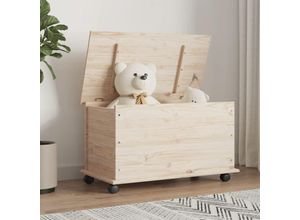 8720845886615 - Bonnevie - Truhe mit Rollen alta 73x395x44 cm Massivholz Kiefer vidaXL630317