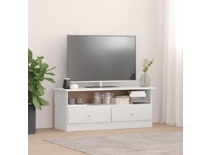 8720845886684 - TV-Schrank，TV-Möbel mit Schubladen ALTA Weiß 100x35x41 cm Kiefernholz vidaXL