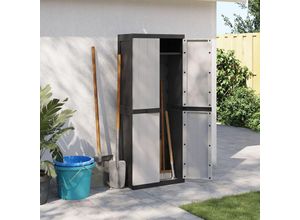 8720845889029 - Bonnevie - Gartenschrank Grau und Schwarz 65x37x165 cm pp vidaXL24455