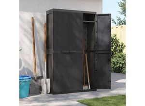 8720845889104 - Bonnevie - Gartenschrank Schwarz 97x37x165 cm pp vidaXL82565