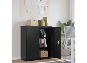 8720845889609 - Bonnevie - Aktenschrank Schwarz 90x40x105 cm Stahl vidaXL219428