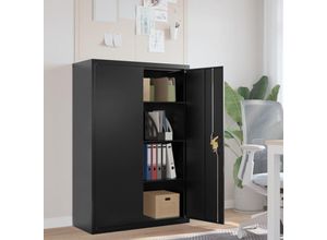 8720845889685 - Aktenschrank Schwarz 90x40x140 cm Stahl vidaXL - Schwarz