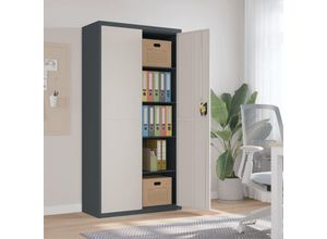 8720845889784 - Bonnevie - Aktenschrank Anthrazit und Weiß 90x40x180 cm Stahl vidaXL428897