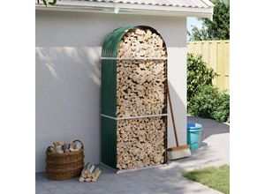 8720845896850 - Bonnevie - Kaminholzunterstand Grün 80x45x190 cm Verzinkter Stahl vidaXL511800