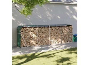8720845896911 - Bonnevie - Kaminholzunterstand Grün 300x45x100 cm Verzinkter Stahl vidaXL385906
