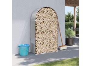 8720845896973 - Bonnevie - Kaminholzunterstand Hellgrau 120x45x210 cm Verzinkter Stahl vidaXL751113