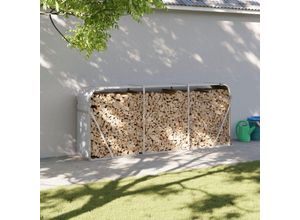 8720845897000 - Kaminholzunterstand Hellgrau 234x45x100 cm Verzinkter Stahl vidaXL - Grau