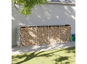 8720845897017 - Bonnevie - Kaminholzunterstand Hellgrau 300x45x100 cm Verzinkter Stahl vidaXL787885