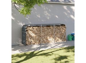 8720845897109 - Bonnevie - Kaminholzunterstand Anthrazit 234x45x100 cm Verzinkter Stahl vidaXL554927