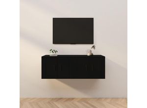 8720845898199 - TV-Wandschränke 2 Stk TV-Schrank Schwarz 57x345x40 cm vidaXL