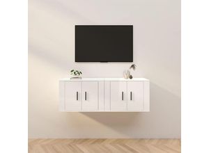 8720845898205 - Bonnevie - TV-Wandschränke 2 Stk TV-Schrank Hochglanz-Weiß 57x345x40 cm vidaXL