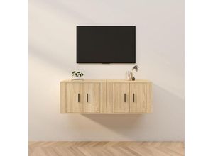 8720845898212 - Bonnevie - TV-Wandschränke 2 Stk TV-Schrank Sonoma-Eiche 57x345x40 cm vidaXL