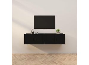 8720845898359 - TV-Wandschränke 2 Stk TV-Schrank Schwarz 80x345x40 cm vidaXL