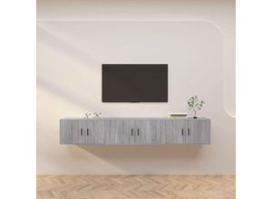 8720845898489 - Bonnevie - TV-Wandschränke 3 Stk TV-Schrank Grau Sonoma 80x345x40 cm vidaXL