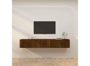 8720845898496 - TV-Wandschränke 3 Stk TV-Schrank Braun Eichen-Optik 80x345x40 cm vidaXL