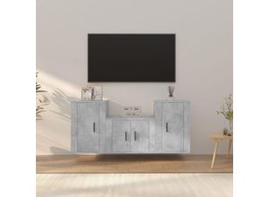 8720845898700 - Bonnevie - 3-tlg TV-Schrank-SetTV-MöbelTV-Möbel Betongrau Holzwerkstoff vidaXL