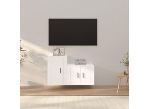 8720845898748 - Bonnevie - 2-tlg TV-Schrank-SetTV-MöbelTV-Möbel Weiß Holzwerkstoff vidaXL