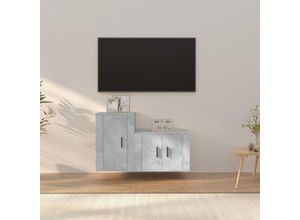 8720845898786 - Bonnevie - 2-tlg TV-Schrank-SetTV-MöbelTV-Möbel Betongrau Holzwerkstoff vidaXL