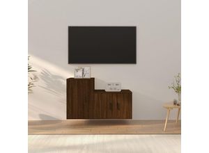 8720845898816 - Bonnevie - 2-tlg TV-Schrank-SetTV-MöbelTV-Möbel Braun Eichen-Optik Holzwerkstoff vidaXL