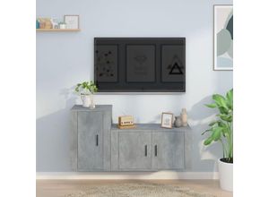 8720845899509 - 2-tlg TV-Schrank-Set，TV-Möbel，TV-Möbel Betongrau Holzwerkstoff vidaXL