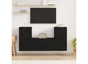 8720845900113 - 3-tlg TV-Schrank-Set，TV-Möbel，TV-Möbel Schwarz Holzwerkstoff vidaXL