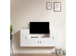 8720845900205 - Bonnevie - 3-tlg TV-Schrank-SetTV-MöbelTV-Möbel Hochglanz-Weiß Holzwerkstoff vidaXL