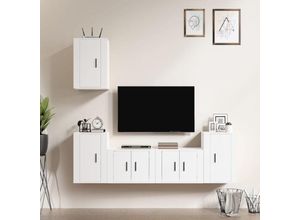 8720845900502 - Bonnevie - 5-tlg TV-Schrank-SetTV-Möbel Weiß Holzwerkstoff vidaXL