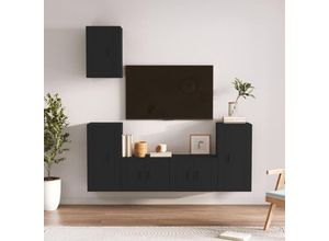 8720845900595 - Bonnevie - 5-tlg TV-Schrank-SetTV-Möbel Schwarz Holzwerkstoff vidaXL