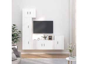 8720845901066 - Bonnevie - 5-tlg TV-Schrank-SetTV-Möbel Weiß Holzwerkstoff vidaXL