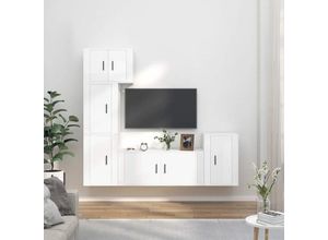 8720845901165 - Bonnevie - 5-tlg TV-Schrank-SetTV-MöbelTV-Möbel Hochglanz-Weiß Holzwerkstoff vidaXL