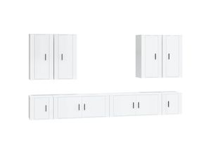 8720845901882 - Vidaxl - 8-tlg TV-Schrank-SetTV-Möbel Hochglanz-Weiß Holzwerkstoff