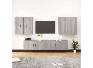 8720845902001 - Bonnevie - 6-tlg TV-Schrank-SetTV-Möbel Grau Sonoma Holzwerkstoff vidaXL