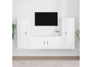 8720845902421 - Bonnevie - 3-tlg TV-Schrank-SetTV-MöbelTV-Möbel Weiß Holzwerkstoff vidaXL