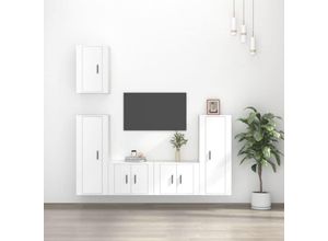 8720845902582 - Bonnevie - 5-tlg TV-Schrank-SetTV-Möbel Weiß Holzwerkstoff vidaXL