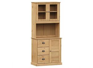 8720845904098 - Vidaxl - Highboard vigo 78x40x175 cm Massivholz Kiefer Braun