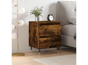 8720845905217 - Bonnevie - NachttischBeistelltisch Räuchereiche 40x35x50 cm Holzwerkstoff vidaXL