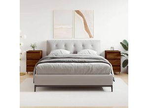 8720845905743 - Bonnevie - 2er-Set NachttischeBeistelltische Braun Eichen-Optik 40x35x69 cm Holzwerkstoff vidaXL