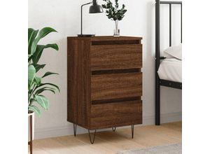 8720845905897 - Bonnevie - NachttischBeistelltisch Braun Eichen-Optik 40x35x69 cm Holzwerkstoff vidaXL