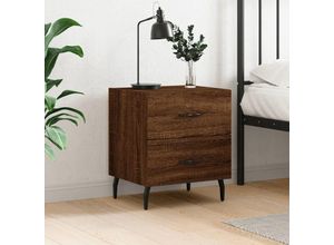 8720845909338 - Bonnevie - NachttischBeistelltisch Braune Eiche 40x35x475 cm Holzwerkstoff vidaXL